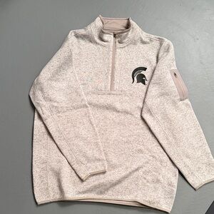 Antigua Men’s Cream Quarter-Zip Pullover with Logo